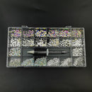 21 rejillas de cristales, diamantes, juego de diamantes de imitación para uñas, 3100 Uds., Kit de diamantes de imitación con reverso plano, arte de uñas brillante con 1 bolígrafo para decoraciones