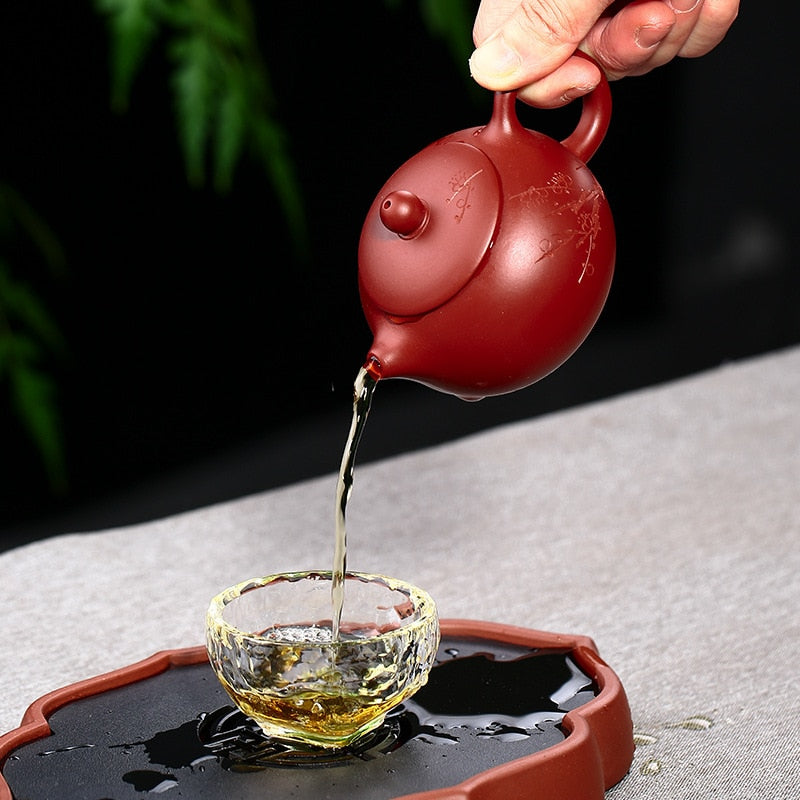 Yixing Teapot Tea Pot filter Xishi Pot Beauties Handmade Purple Clay Teaware customized Gifts  Drinkware Set Drink Puer