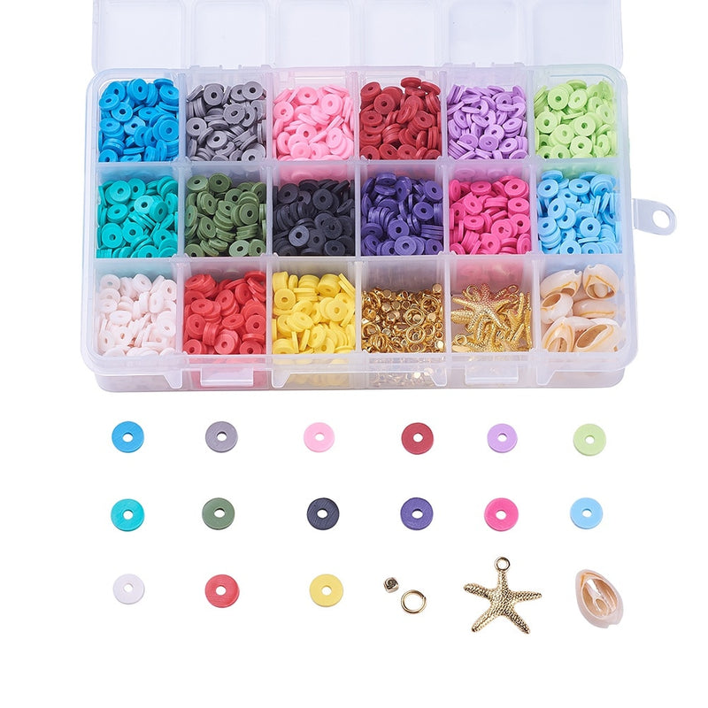 4800 ~ 5280 unids/caja 6mm cuentas redondas planas de arcilla polimérica Chip disco espaciador suelto cuentas Heishi hechas a mano para hacer joyería DIY pulsera