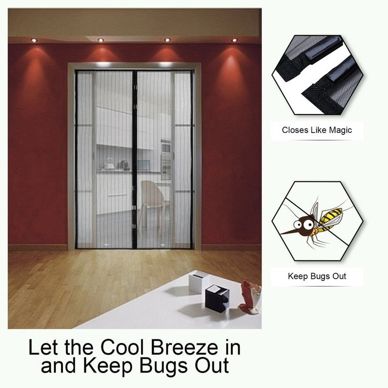 Cortinas antimosquitos para insectos y moscas de verano de 5 tamaños, red magnética, pantalla de puerta de cierre automático, cortina de cocina, envío directo