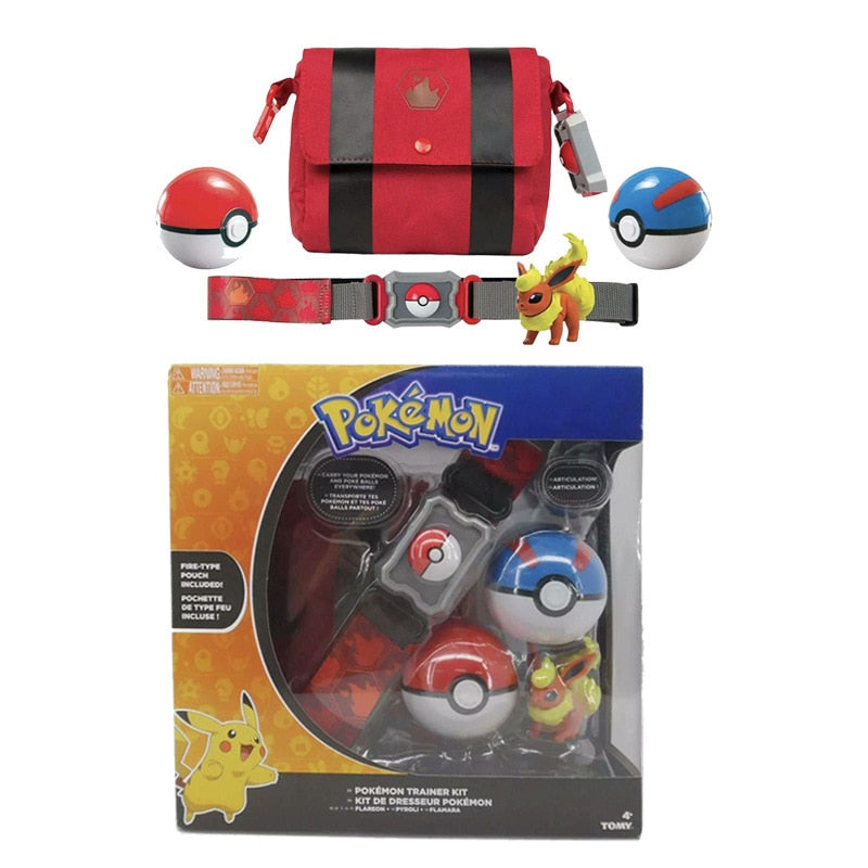 TOMY Pokemon Genuine  Elf Ball Belt Pikachu Pokeball Pocket Monster Variant ModelToy Set cosplay Action Figure Model Kids Toy