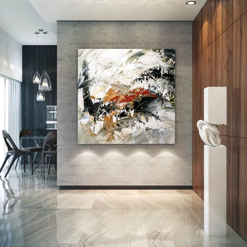 100% handgemachtes großes abstraktes Gemälde Modernes abstraktes Gemälde für Zuhause Linving Room Wall Art Modernes abstraktes Acryl strukturiert