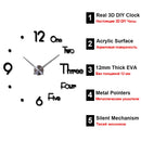 3D DIY Large Wall Clock Modern Design Silent Wall Sticker Clock Acrylic Mirror Self adhesive Wall Clocks Living Room Home Decor