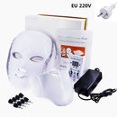 Máscara Facial LED de 7 colores con tratamiento para el cuidado de la cara del cuello belleza terapia antiacné blanqueamiento Facial máquina de rejuvenecimiento de la piel