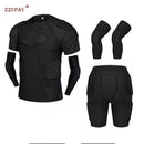 Hombres Deportes Rodillera Codo Shock Guard Compresión Acolchado Pantalones cortos Camisa Chaleco Conjunto Fútbol Baloncesto Equipo de protección Cofre Rib Guards