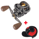 JITAI Baitcasting Fishing Reel Double Brake System 10Kg Carbon Fibe Drag 7.0:1 High Speed Light Fishing Reel Fishing Wheel