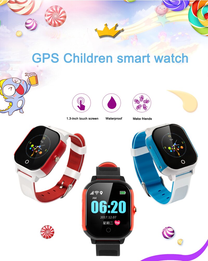 Reloj inteligente FA23 para niños, reloj despertador con posición en tiempo Real, teléfono SOS, Chat de voz, Mini rastreador GPS para niños