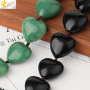 CSJA Heart Shape Natural Stone Car Hanging Chakra Chip Bead Healing Crystal Handmade Weave Lucky Ornament Window Wall Decor G541