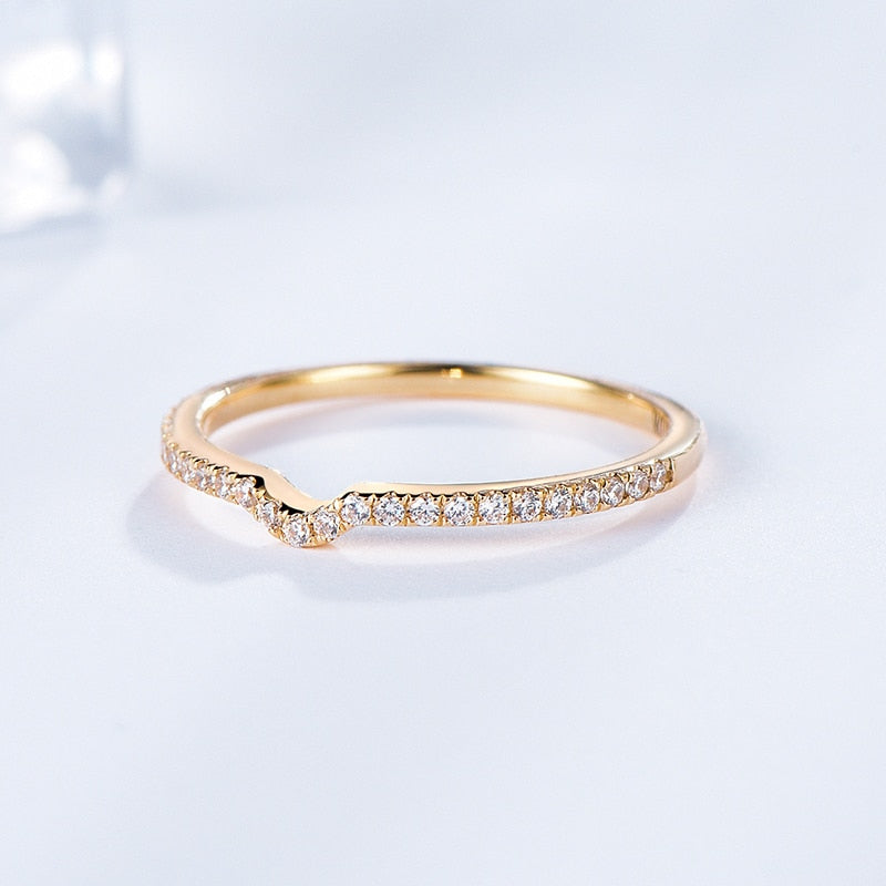 Kuololit 10K Yellow Gold 100% Natural Moissanite Gemstone Rings for Women Handmade Eternity Band Rings Engagement Fine Jewelry
