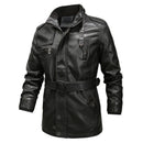 Chaqueta de cuero Mountainskin para hombre, chaqueta larga de invierno 2022 para hombre, cortavientos de PU para motocicleta, ropa de marca ajustada a la moda para hombre 6XL SA810