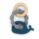 1PC Silicone Teether Baby Rudder Shape Wooden Teether Ring Kid Gift Food Grade Silicone Children&