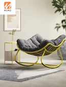 Mecedora reclinable para adultos, hogar, nórdico, perezoso, individual, sala de estar, balcón, sofá de ocio, mecedora ligera de lujo