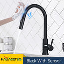 Kitchen Faucets Smart Sensor Pull-Out Hot and Cold Water Switch Mixer Tap Smart Touch Spray Tap Kitchen Black Crane Sink Faucets