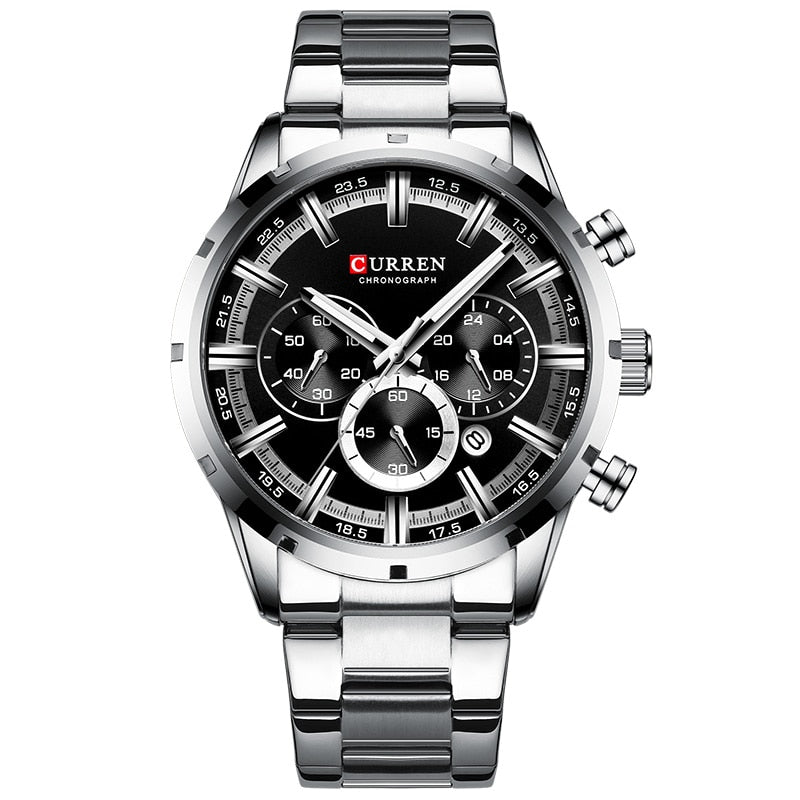 Reloj CURREN para hombre, marca superior, relojes deportivos de cuarzo de lujo para hombre, reloj de pulsera cronógrafo resistente al agua de acero completo, reloj Masculino