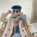 2020 invierno Cachemira a cuadros borlas chal amor trenza gruesa Arco Iris cuadros Color bufanda a juego mujeres