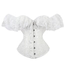 Women Halloween Steampunk Corset Sexy Bodice Long Sleeve Red Corselet Lace Up Bustier Party Club Wedding Tops Plus Size S-6XL