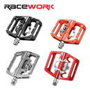 RACEWORK Mtb Pedals for Bicycle Clip Automatic Pedals Platform Mountain Bike Mixed Footrest Double Function Power Meter Pedalen