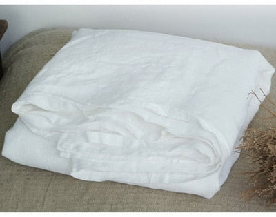 Bettlaken-Set aus 100 % gewaschenem Leinen, natürliches französisches Flachs-Bettlaken, atmungsaktiv, ultraweich, Bauernhaus-Bettwäsche (1 flaches Blatt 2 Kissenbezüge)