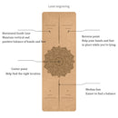 Jusenda 5mm Natural Cork TPE Yoga Mat 183*61cm Fitness Mats Gym Pilates Pad Training Exercise Sport Mat With Position Body Line
