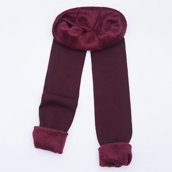 Autumn Winter Fashion Explosion Model Thick Velvet Warm Seamlessly Integrated Inverted Cashmere Leggings Warm Pants