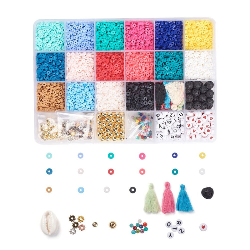 4800 ~ 5280 unids/caja 6mm cuentas redondas planas de arcilla polimérica Chip disco espaciador suelto cuentas Heishi hechas a mano para hacer joyería DIY pulsera