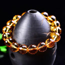 Genuine Natural Yellow Citrine Clear Round Beads Bracelet Women Men Crystal Gemstone Wealthy 8mm 10mm 12mm Gift AAAAA