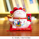 5 inch Maneki Neko Lucky Cat Ornament Ceramic Fortune Cat Statue Home Decorative Gift Feng Shui Beckoning Cat Piggy Bank