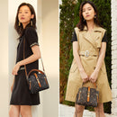 FOXER Signature Small Crossbody Shoulder Bags Lady Monogram Retro Handbag Fashion Women Vintage Female PVC Crossbody Bag Purse