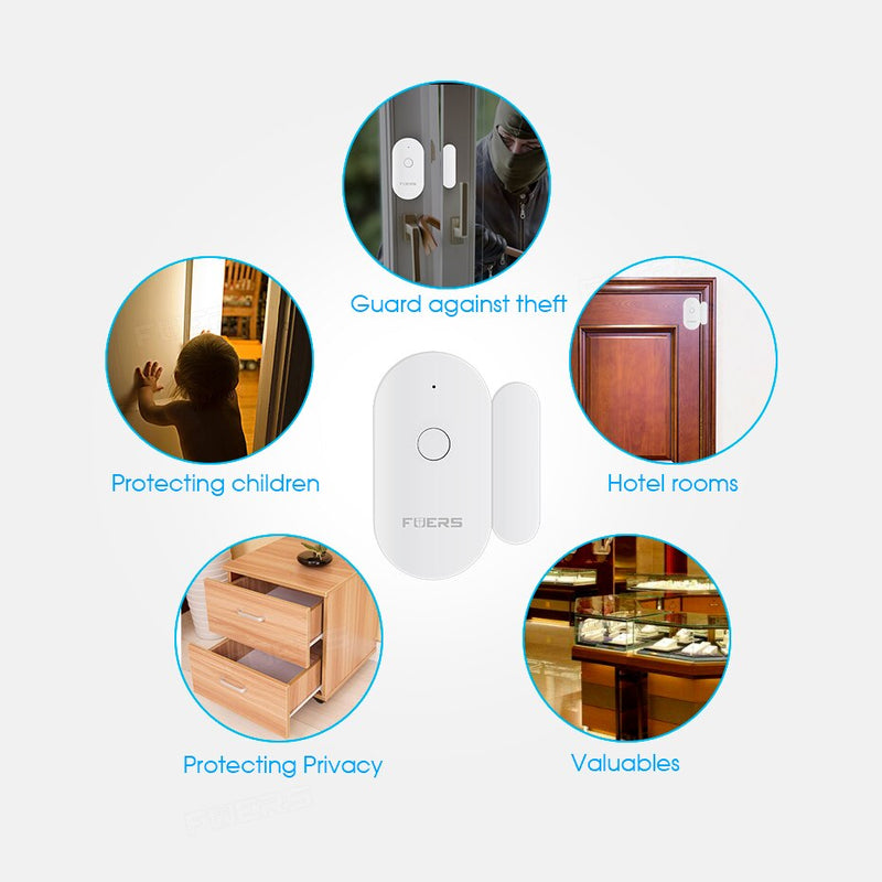 Fuers Tuya Smart Home WiFi Door Sensor Door Open Detectors Security Protection Alarm System Home Security Alert Security Alarm