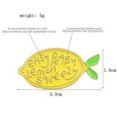 New Cute Yellow Lemon Fruit Brooch ‘Easy Peasy Lemon Squeezy’ Yellow Lemon Bright Enamel Pins badge  backpack lapel Brooches