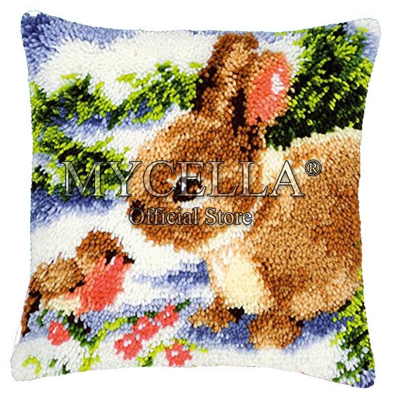 Animals Latch Hook Cushion Pillow Mat DIY Crafts Skull Pattern Cross Stitch Needlework set Crocheting Cushion embroidery pillow