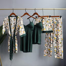 Kimono Robe Gown Women Lace Pajamas Sets Veste Polaire Suit Nightwear Bathrobe Summer Sleepwear Loose Pyjamas Pour Femme