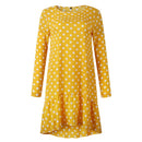 Lossky Women Spring Dress Fashion Polka Dot Print Ladies Casual Clothing Long Sleeve Mini Short Loose Yellow Dresses 2022 Autumn