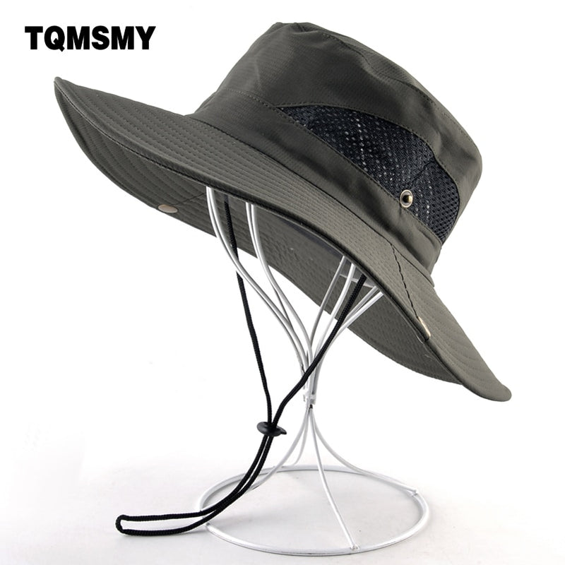 Solid color sun hats for men Outdoor Fishing cap Wide Brim Anti-UV beach caps women Bucket hat Summer Hiking camping bone gorros