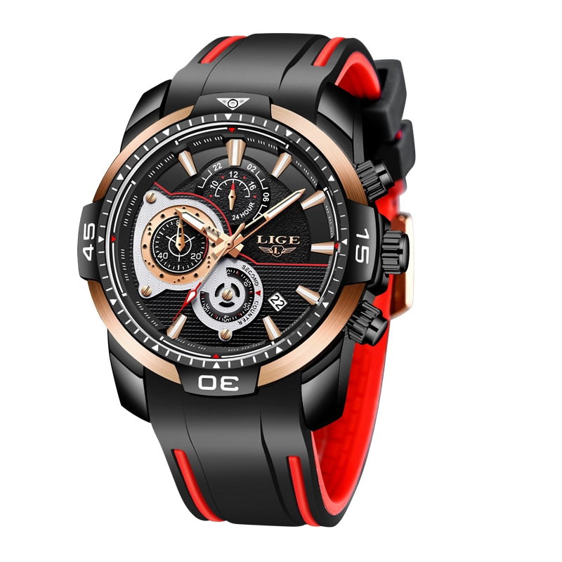 2022 LIGE Mens Watches Top Brand Luxury Casual Leather Quartz Clock Male Sport Waterproof Watch Gold Watch Men Relogio Masculino