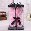 25*16 Cm Diy Teddy Rose Bear with Box Artificial PE Flower Valentine&