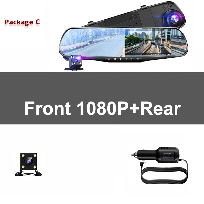 4.3 Inch Rearview Mirror Car Dvr Camera Hd 1080P Car Mirror Video Recorder with Rear View Camera Car Screen Mirror Dash Camera
