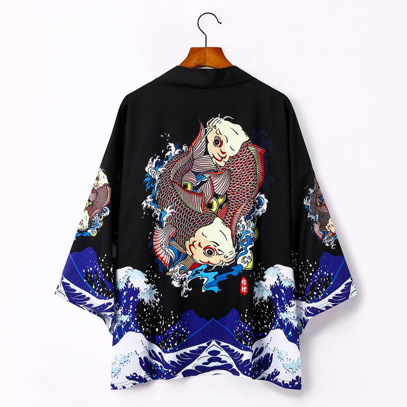 Japanese Kimono Cardigan Men Summer New Haori Samurai Kimonos Karate Streetwear Shirt Kimono Japones Mens Haori Yukata