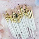 BEILI Make up Brush Set Professional White Face Makeup Brushes Pink Synthetic Hair Eyeshadow Blush Contour Foundation Brush