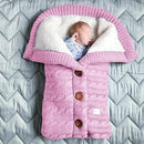 Autumn and Winter Stroller Baby Sleeping Bag Outdoor Button Baby Knitted Sleeping Bag Wool Brushed and Thick Baby&