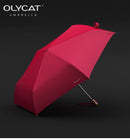 Olycat 3 Plegable Automático Revestimiento negro Protector solar UV Paraguas soleado y lluvioso Paraguas portátil ultraligero Mujer