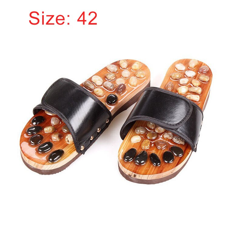 Zapatillas masajeadoras de pie de piedra de guijarro Natural cuidado de la reflexología zapatos de masaje de punto de acupuntura de pie activador de sangre para hombres y mujeres