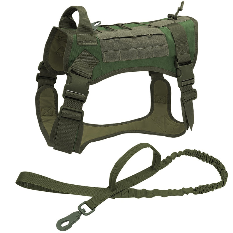 Tactical Dog Harness Vest Military Working Dog Clothes Harness Leash Set Molle Dog Vest For Medium Large Dogs German Shepherd