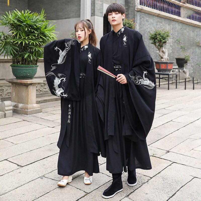 Große Größe Frauen Traditionelles Hanfu Kleid Mann Han-Dynastie Kostüm Paar Chinesische Antike Schwertkämpfer Kleidung Männlicher Kimono Tang-Anzug