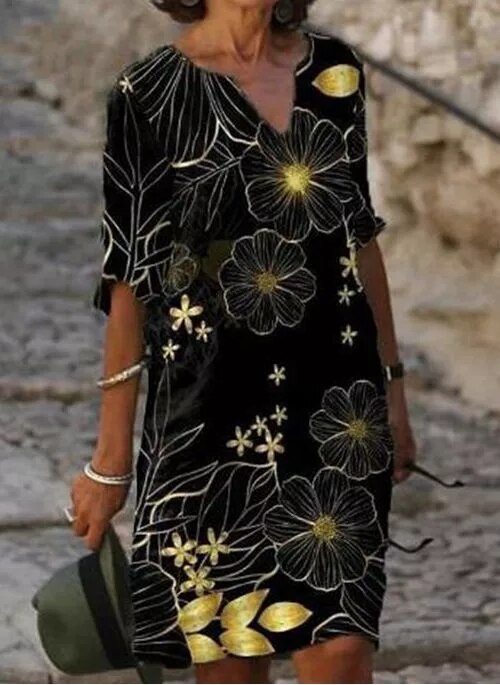 Frauen Gedruckt Kleid 2021 Sommer Mode Halbarm V-ausschnitt Kleid Vintage Frühling Lose Strand Weibliche Minikleid Vestidos Plus Größe