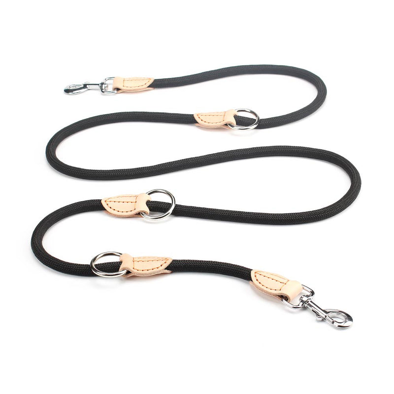 Multifunktions-Doppelleine P-Kettenhalsband Zwei Hundeleinen Nylon Verstellbare lange Hundetrainingsleinen Gebundenes Hundeseil Heimtierbedarf