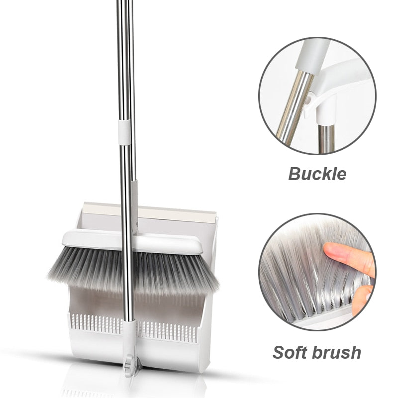 UNTIOR Creative Windproof Broom Dustpan Suit Magnetic Attraction Foldable Storage Soft Easy Clean Home Sweeping Cleaning Tools