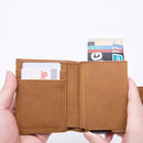 DIENQI Rfid, carteras para hombre, tarjetero clásico, monedero para hombre, monedero con cremallera, marca grande, Cartera de cuero negro de lujo para hombre