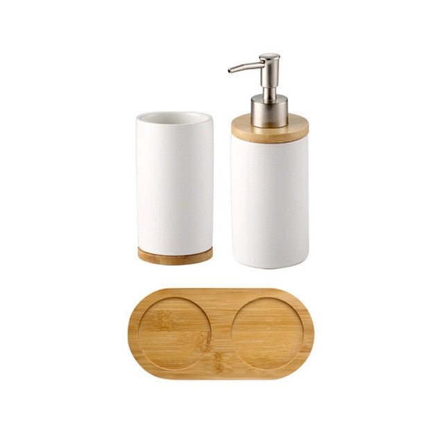 Juego de accesorios de baño de cerámica UNTIOR, 3 uds., dispensador de jabón a la moda, soporte para cepillo de dientes, vaso de cerámica, producto de baño para el hogar