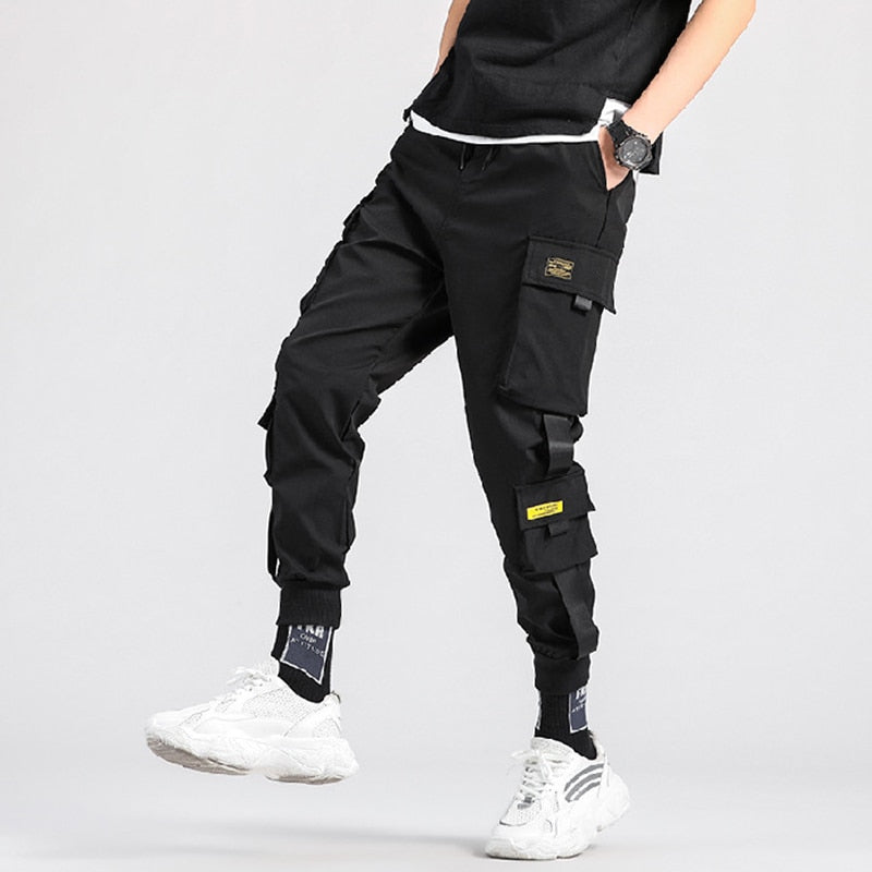 Black Cargo Pants Men Hip Hop Streetwear Jogger Harem Trousers Men Casual Harajuku Sweatpants Brand 2021 Summer New Men&